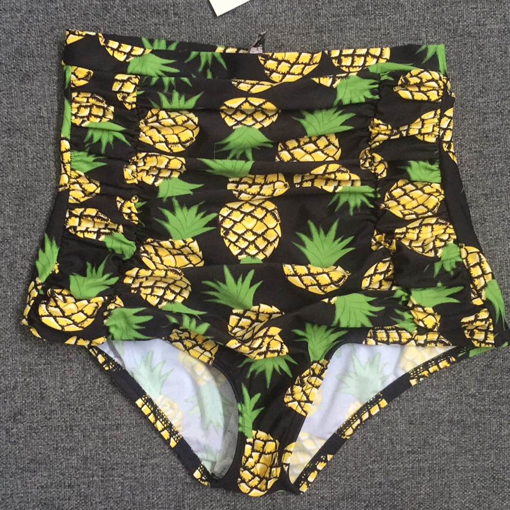 Vintage style high waisted swim bottoms